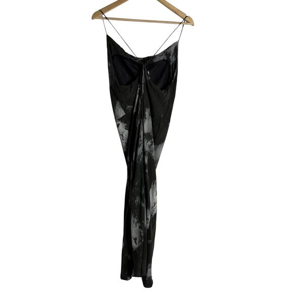 Samsoe Applesi Dark Blue Moody Tie Dye Cowl Neck Long Viscose Slip Dress S - Picture 13 of 14